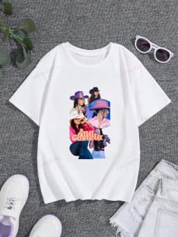 Famous Singer Ana Castela Classic Poster Print Women's Fashion T-shirt, Everyday Casual Cotton T-shirt, Women's Pop Shirt