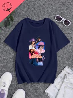 Famous Singer Ana Castela Classic Poster Print Women's Fashion T-shirt, Everyday Casual Cotton T-shirt, Women's Pop Shirt