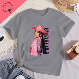 Famous Singer Ana Castela Classic Poster Print Women's Fashion T-shirt, Everyday Casual Cotton T-shirt, Women's Pop Shirt