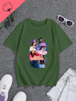Famous Singer Ana Castela Classic Poster Print Women's Fashion T-shirt, Everyday Casual Cotton T-shirt, Women's Pop Shirt