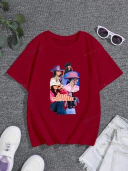 Famous Singer Ana Castela Classic Poster Print Women's Fashion T-shirt, Everyday Casual Cotton T-shirt, Women's Pop Shirt