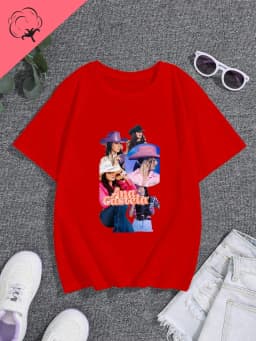 Famous Singer Ana Castela Classic Poster Print Women's Fashion T-shirt, Everyday Casual Cotton T-shirt, Women's Pop Shirt