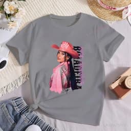 Famous Singer Ana Castela Classic Poster Print Women's Fashion T-shirt, Everyday Casual Cotton T-shirt, Women's Pop Shirt
