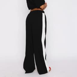 Y2K Color Block Patchwork Sweatpants American Style Elastic Waistband Tie Straight Tube Slimming Loose Versatile Casual