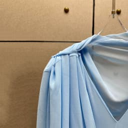 Light Blue Chiffon Maxi Dress for Women, Elegant V-Neck Cape Sleeve Long Dresses, Summer Beach Vacation Flowy A-Line Party Gown