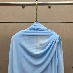 Light Blue Chiffon Maxi Dress for Women, Elegant V-Neck Cape Sleeve Long Dresses, Summer Beach Vacation Flowy A-Line Party Gown