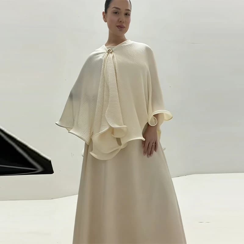 Romantic Graceful Shawl Dress Set Elegant Retro Gentle Date Women Spring Summer Formal Party Street Sophisticated Wear