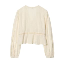 YENKYE New 2026 Women Lace Trim V Neck Romantic Embroidery Blouse Long Sleeve Casual Crop Shirt Spring Summer Tops