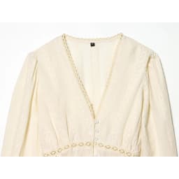 YENKYE New 2026 Women Lace Trim V Neck Romantic Embroidery Blouse Long Sleeve Casual Crop Shirt Spring Summer Tops