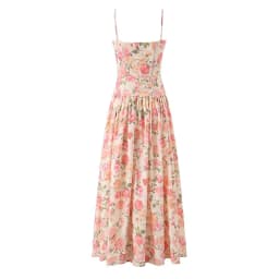 YENKYE Summer 2026 Women's Floral Print Corset Spaghetti Strap A-Line Maxi Dress Casual Beach Boho Vacation Dresses