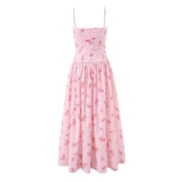 YENKYE Summer 2026 Women's Floral Print Corset Spaghetti Strap A-Line Maxi Dress Casual Beach Boho Vacation Dresses