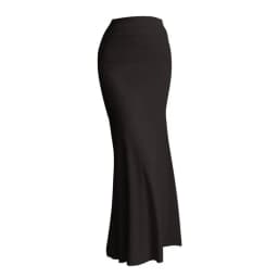 Elegant Summer Long Skirts Women Fashion High Waist Elastic Korean Y2k Clothes Casual Slim Ladies Mid Length Pink Black Skirt