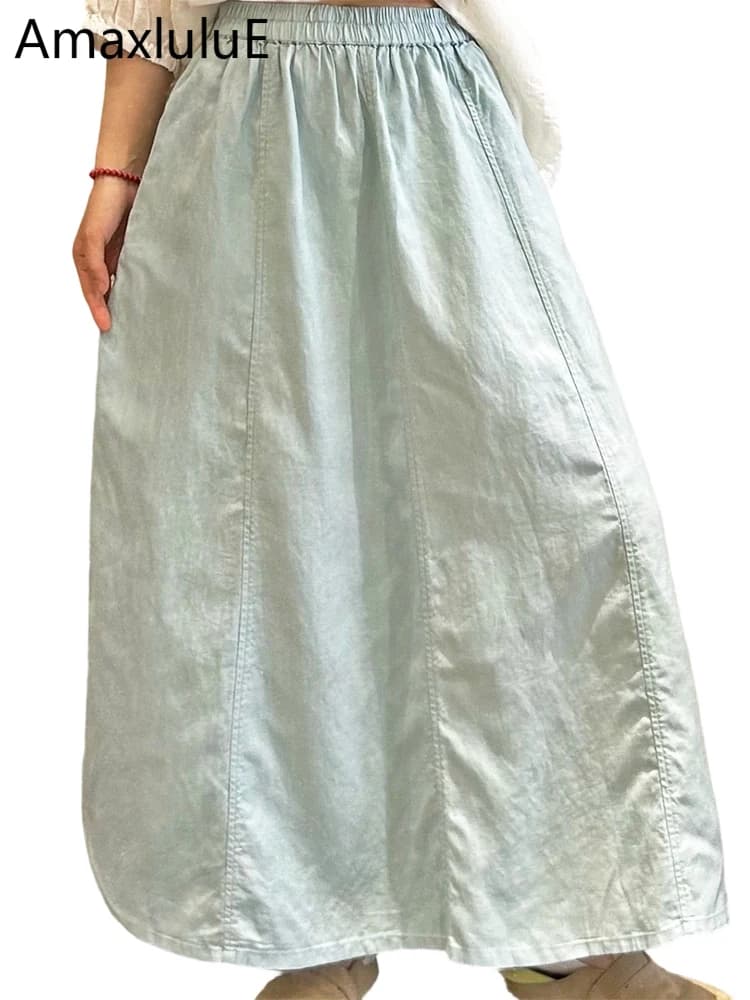 Amax LuluE Japanese Design Fashion Soild Skirts Females Vintage Leisure Elegant Streetwear Womens Summer Loose Classic Clothes