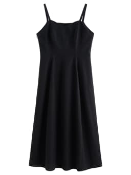 DUSHU 2026 Summer Women's French-Inspired Minimalist Spaghetti Strap Dress Bloom Hem - Casual Style for Daily Summer Outings