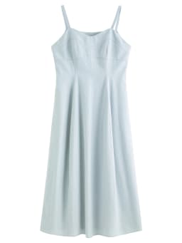 DUSHU 2026 Summer Women's French-Inspired Minimalist Spaghetti Strap Dress Bloom Hem - Casual Style for Daily Summer Outings