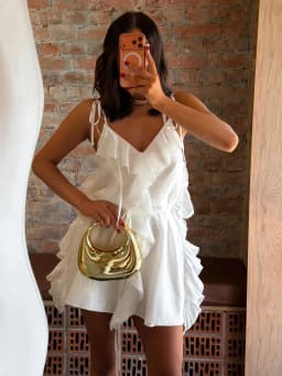 Bornladies Women's Slim Shoulder V-neck Casual Loose Sleeveless Dress Suitable for Beach Vacation Parties and Daily Wear