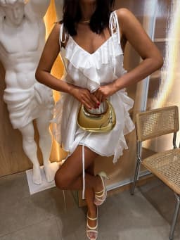 Bornladies Women's Slim Shoulder V-neck Casual Loose Sleeveless Dress Suitable for Beach Vacation Parties and Daily Wear