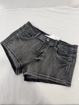 Retro Spice Girl Washed Old Black Grey Denim Shorts Female Summer Spice Girl Skinny Slim Hips A-Word Hot Pants