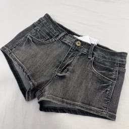 Retro Spice Girl Washed Old Black Grey Denim Shorts Female Summer Spice Girl Skinny Slim Hips A-Word Hot Pants