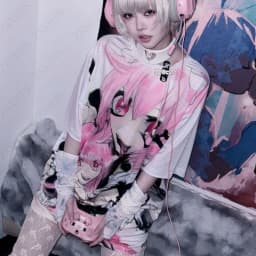 Subculture Aesthetic Crop Top Women Clothing 2000s Kawaii Anime Cartonn Print Sweet Japanese Lolita Cute T shirts Harajuku Tops