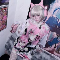 Subculture Aesthetic Crop Top Women Clothing 2000s Kawaii Anime Cartonn Print Sweet Japanese Lolita Cute T shirts Harajuku Tops