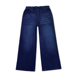 High Waist Wide Leg Denim Pants Elastic Drawstring Waist Loose Fit Jeans Casual Long Trousers for Plus Size Women 6XL 7XL 8XL9XL