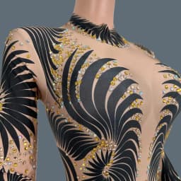 Classic Rhinestones Bodycon Jumpsuit for Women Sexy Dance Performance Costume Female Stage Wear Nightclub Party Outfit Feibiao