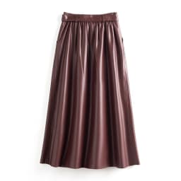 Plus size 5XL Split Sheepskin Skirt for Women 2026 Fashion High Waist Belt A-line Long Skirt Chic Ladies Wine Red Leather Skirts