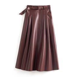 Plus size 5XL Split Sheepskin Skirt for Women 2026 Fashion High Waist Belt A-line Long Skirt Chic Ladies Wine Red Leather Skirts