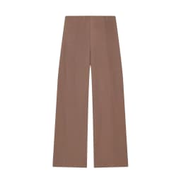 HH Autumn Women Fashion V-Neck Long Sleeve Single-breasted Soft Coat+High Waist Elastic Slim Wide-leg Pants Solid 2-Piece Set