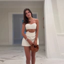 Sexy Strapless Crop Top Mini Skirt Set Chic Sweetheart Neck Off Shoulder Slim Fit Vest Curved Waist Skirt Suit Party Club Outfit