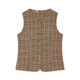 Vintage Plaid 2 Piece Set Women Casual Single Breasted Vest Top and Drawstring Wide Leg Pants Suits Elegant Female Match Sets