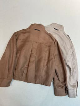 Women's 2026 Spring Summer New Silk and Linen Stand up Collar Jacket All-match