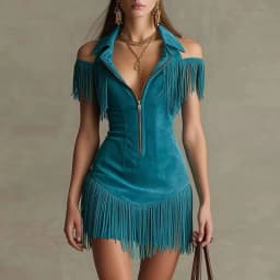 Woman Sexy Front Zipper Turn-down Collar Mini Dress Spring Hollow Off Shoulder Tassel Party Dress New Summer Suede Bodycon Dress