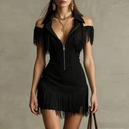 Woman Sexy Front Zipper Turn-down Collar Mini Dress Spring Hollow Off Shoulder Tassel Party Dress New Summer Suede Bodycon Dress