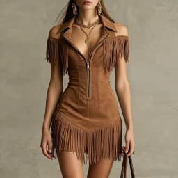 Woman Sexy Front Zipper Turn-down Collar Mini Dress Spring Hollow Off Shoulder Tassel Party Dress New Summer Suede Bodycon Dress