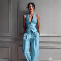 Sexy V Neck Vest Top 2 Piece Matching Set Women Summer Casual Tracksuit Jumpsuit Pants Playsuit
