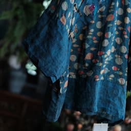 100% Ramie Women Casual Shirt New Arrival 2026 Chinese Style O-neck Vintage Print Loose Comfortable Female Tops Shirts M2785