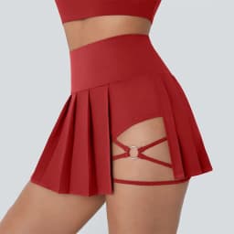 Fashion Red Summer Running Shorts Built-in Sexy False 2 Pieces Tennis Mini Skirt Cooling Quick Dry Breathable Yoga Skirt Women