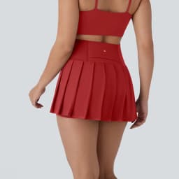 Fashion Red Summer Running Shorts Built-in Sexy False 2 Pieces Tennis Mini Skirt Cooling Quick Dry Breathable Yoga Skirt Women