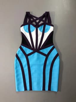 VC Bandage Bodycon Mini Dress Women Cut Out Strappy Club Dress Sexy Sleeveless Cocktail Party Dress Elegant Slim Fit Outfit