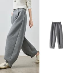 TOYOUTH Women's Rose Pink Elastic Waist Tapered Balloon Pants 2026 Autumn New Loose Fit Slimming