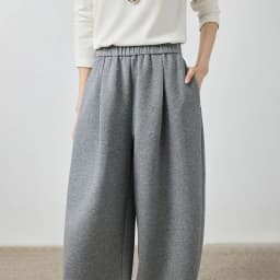 TOYOUTH Women's Rose Pink Elastic Waist Tapered Balloon Pants 2026 Autumn New Loose Fit Slimming