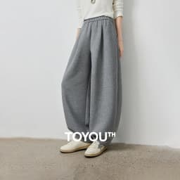 TOYOUTH Women's Rose Pink Elastic Waist Tapered Balloon Pants 2026 Autumn New Loose Fit Slimming