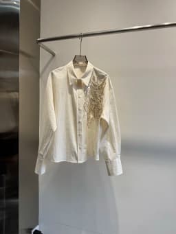 2026 Women's Summer Two-Piece Set: Embroidered Sequin Button-Down Shirt and Elastic-Waist Shorts