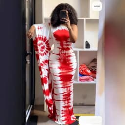 HLJ Women Floral Print One Flare Sleeve Maxi Dress Tie-dye Patchwork Mock Neck Belted Bodycon Dresses Female Party Clubwear New