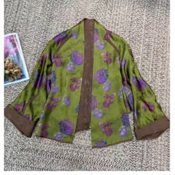 High Quality Spring and Summer NewV- Neck  Chinese Style Gourd jacquard Silk Fabric Women's Jacket M-L