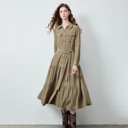 TOYOUTH Women's Light Utility Shirt Dress Fall 2026 Waist Cinched Slimming Office Commute
