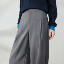 TOYOUTH Women's Wide Leg Suit Pants 2026 Fall New Drapey Seam Detail Tailored Office