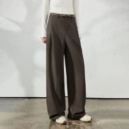 TOYOUTH Women's Wide Leg Suit Pants 2026 Fall New Drapey Seam Detail Tailored Office
